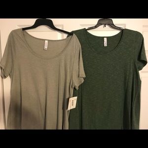 2 XL LuLaRoe MicroStriped XL Classic T’s